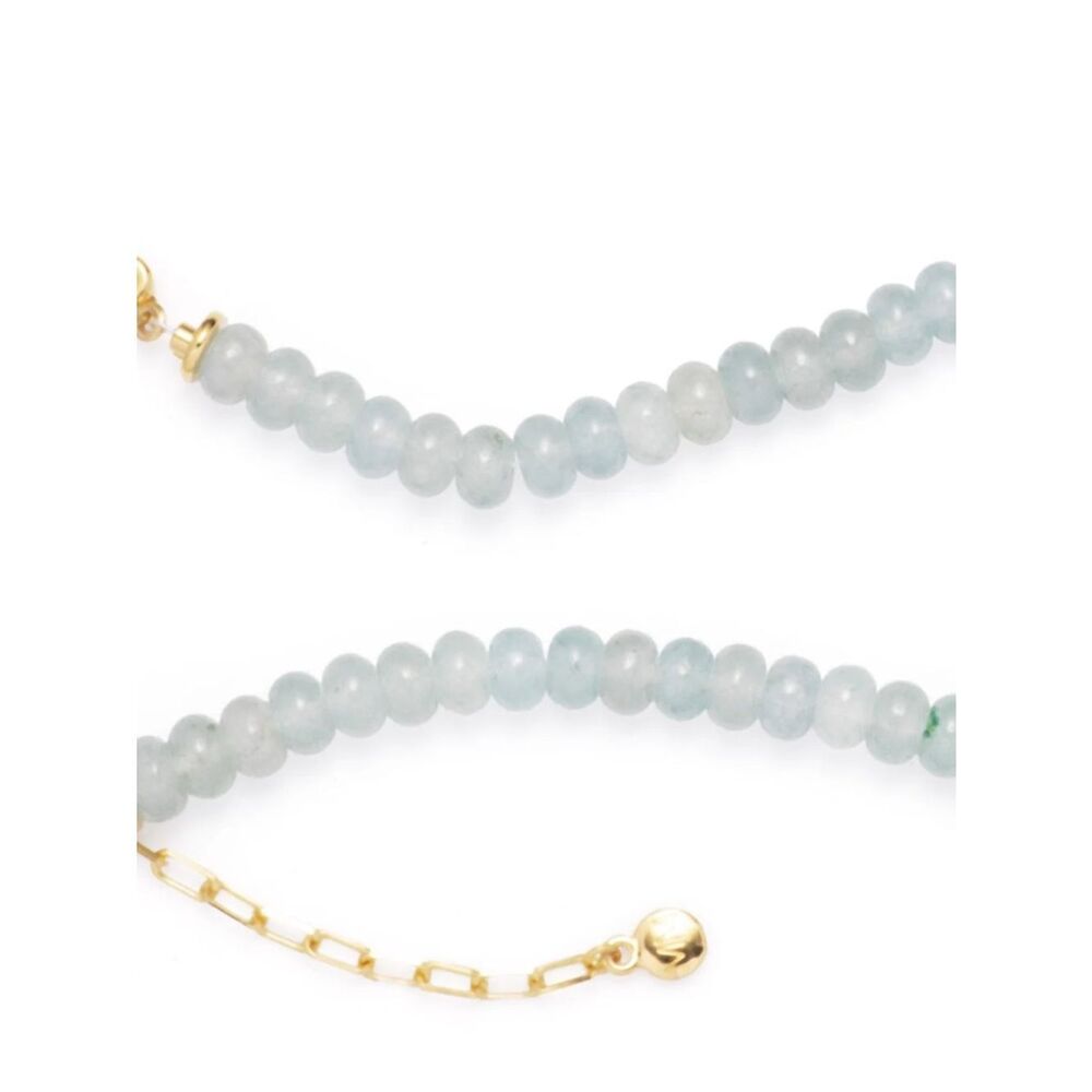 Aquamarine Bead Necklace with Multicolor Glass Accent Beads - Picture 3 of 3